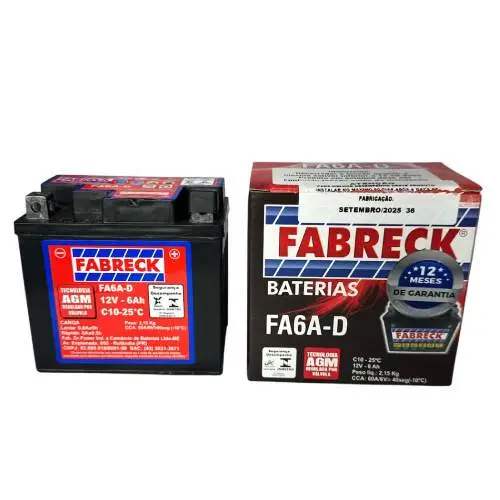 ACUMULADOR FA6AD-6Ah BIZ 125 EX/ CG 160 EX (16/..)/ BROS 160 ESD/ESDD/ XRE 190